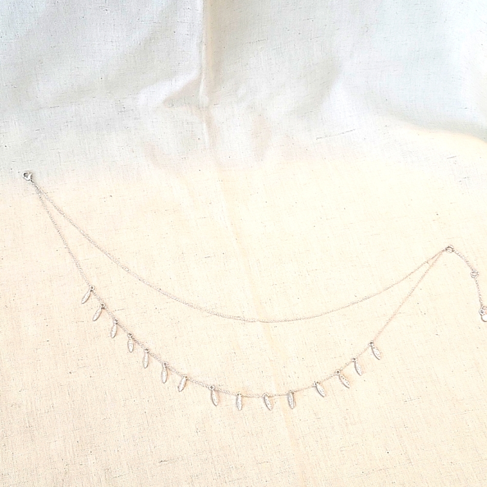 Silver Two-Row Necklace - Picture 6 of 7